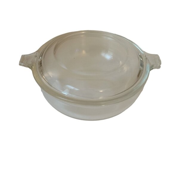 Pyrex Clear Glass 20oz Bowl With Lid 5.5" Wide 2.2" High Oven/Microwave Safe Vin - Picture 1 of 3